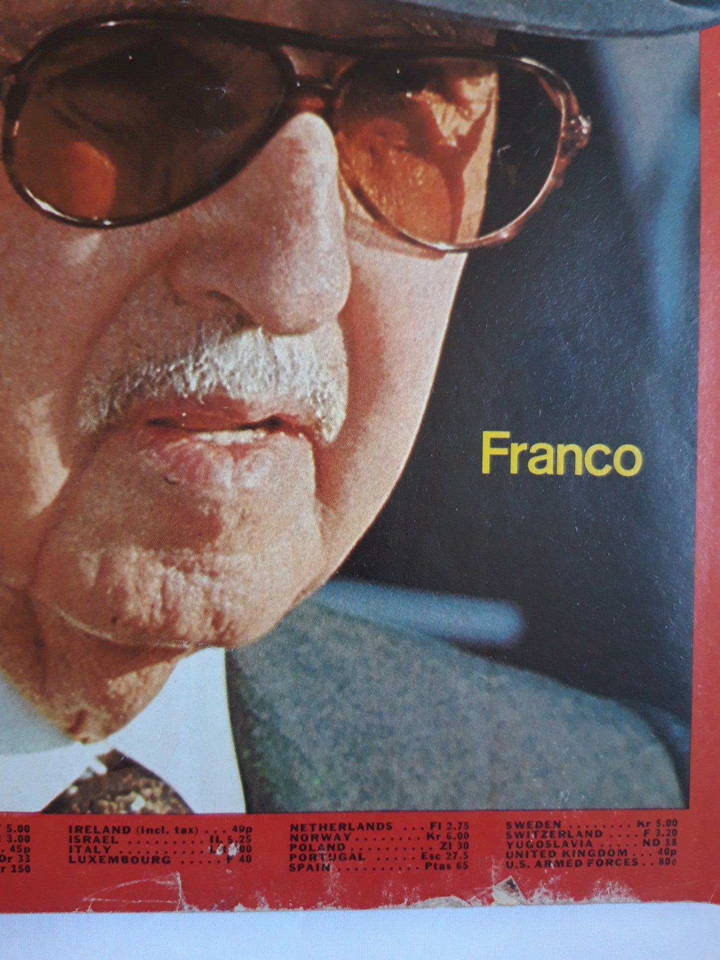 Time magazine Franco Storm Over Spain 13.10.1975 Oktober 1975