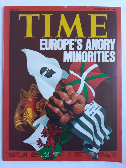 Time magazine Europe`s Angry Minorities 27.10.1975 Oktober 1975
