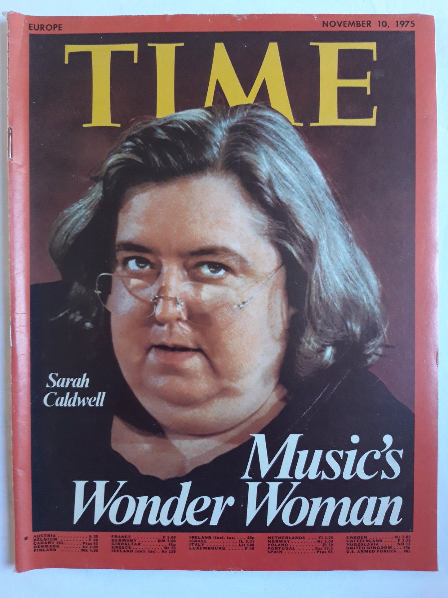 Time magazine Sarah Caldwell Music`s Wonder Woman 10.11.1975 November 1975