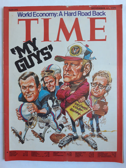 Time magazine "My Guys" Henry Kissinger Schlesinger Colby Rocky 17.11.1975 November 1975