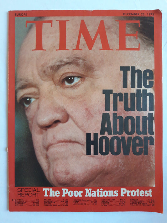 Time magazine The Truth About J. Edgar Hoover 22.12.1975 Dezember 1975