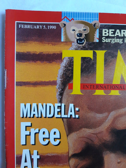 Time magazine Nelson Mandela Free At Last? South Africa Bear Scare 05.02.1990 05. Februar 1990 No.6