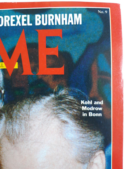Time magazine Closer And Closer Helmut Kohl and Hans Modrow in Bonn The Fall of Drexel Burnham 26.02.1990 Februar 1990 No.9