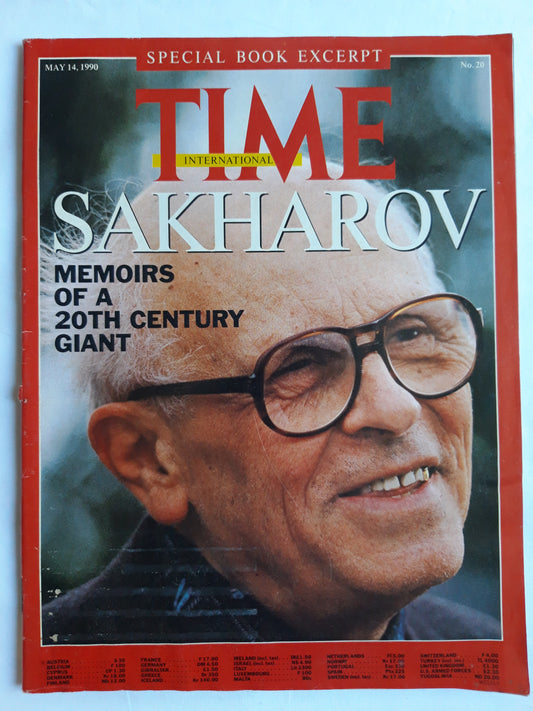 Time magazine Andrei Sakharov Memoirs of 20thh Century Giant 14.05.1990 Mai 1990 No.20