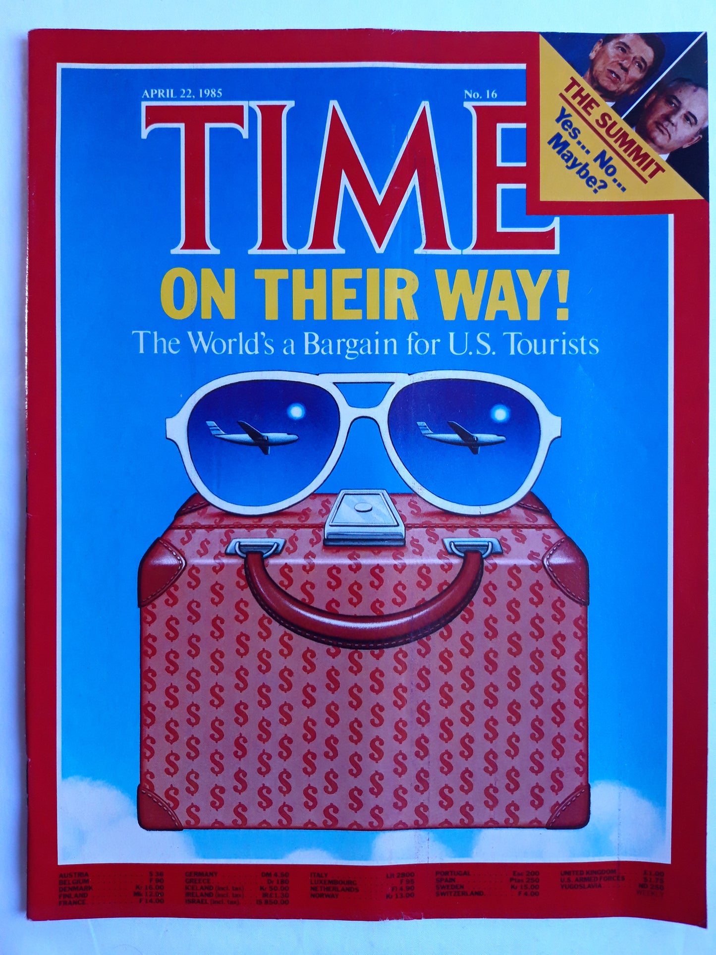 Time magazine On their Way! The World`s Bargain for U.S. Tourists The Summit 22.04.1985 22.April 1985 No.16