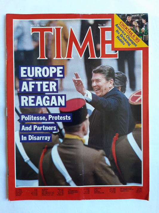 Time magazine Europe Arfer Ronald Reagan Cocktails `85 20.05.1985 Mai 1985 No.20