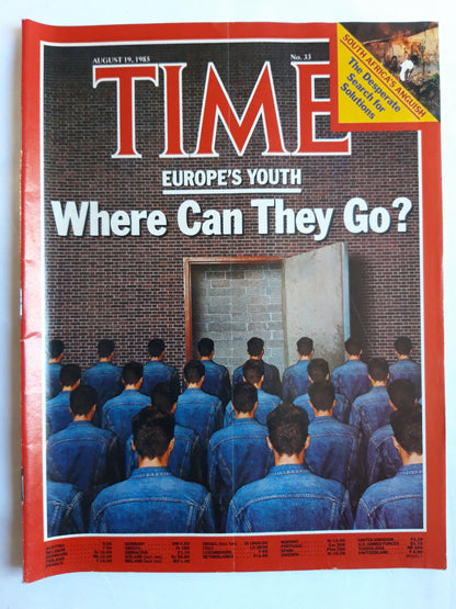 Time magazine Europe´s Youth Where Can They Go? South Africa´s Anguish 19.08.1985 August 1985 No.33