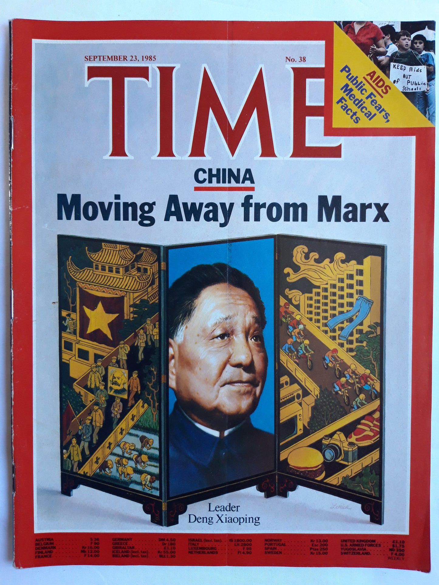 Time magazine China Moving Away from Marx Leader Deng Xiaoping AIDS 23.09.1985 September 1985 No.38