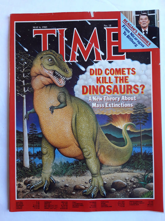 Time magazine Did Comets Kill The Dinosaurs? A New Theory About Mass Extinctions Ronald Reagan´s Worries From Nicaragua To Bitburg 06.05.1985 Mai 1985 No.18