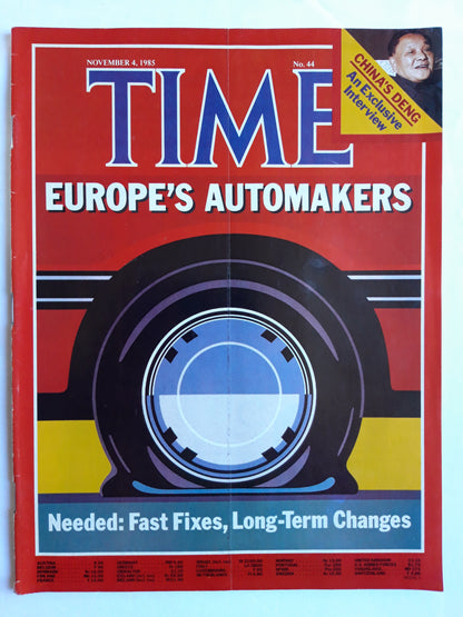 Time magazine Europe`s Automakers China`s Deng 04.11.1985 November 1985 No.44