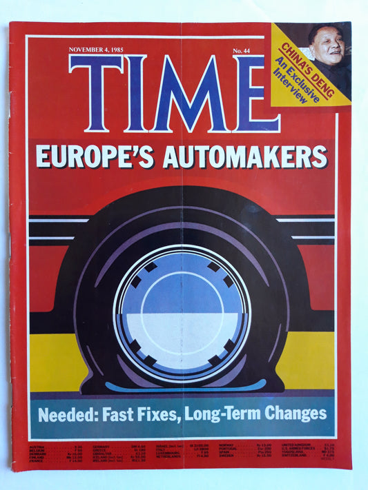 Time magazine Europe`s Automakers China`s Deng 04.11.1985 November 1985 No.44