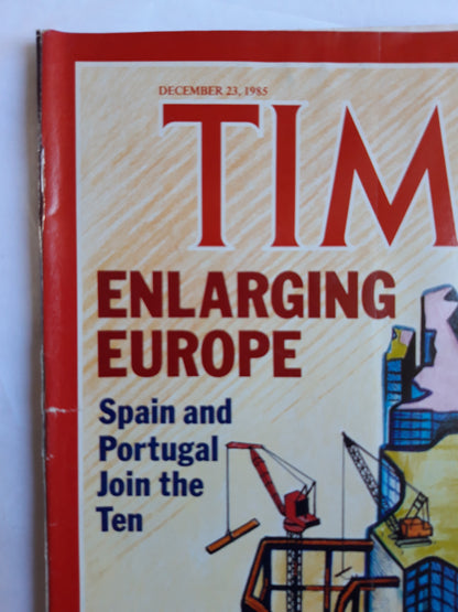 Time magazine Enlarging Europe Spain and Portugal Join the Ten Merger Fever on the U.S. 23.12.1985 Dezember 1985 No.51