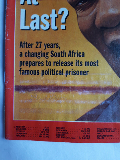 Time magazine Nelson Mandela Free At Last? South Africa Bear Scare 05.02.1990 05. Februar 1990 No.6