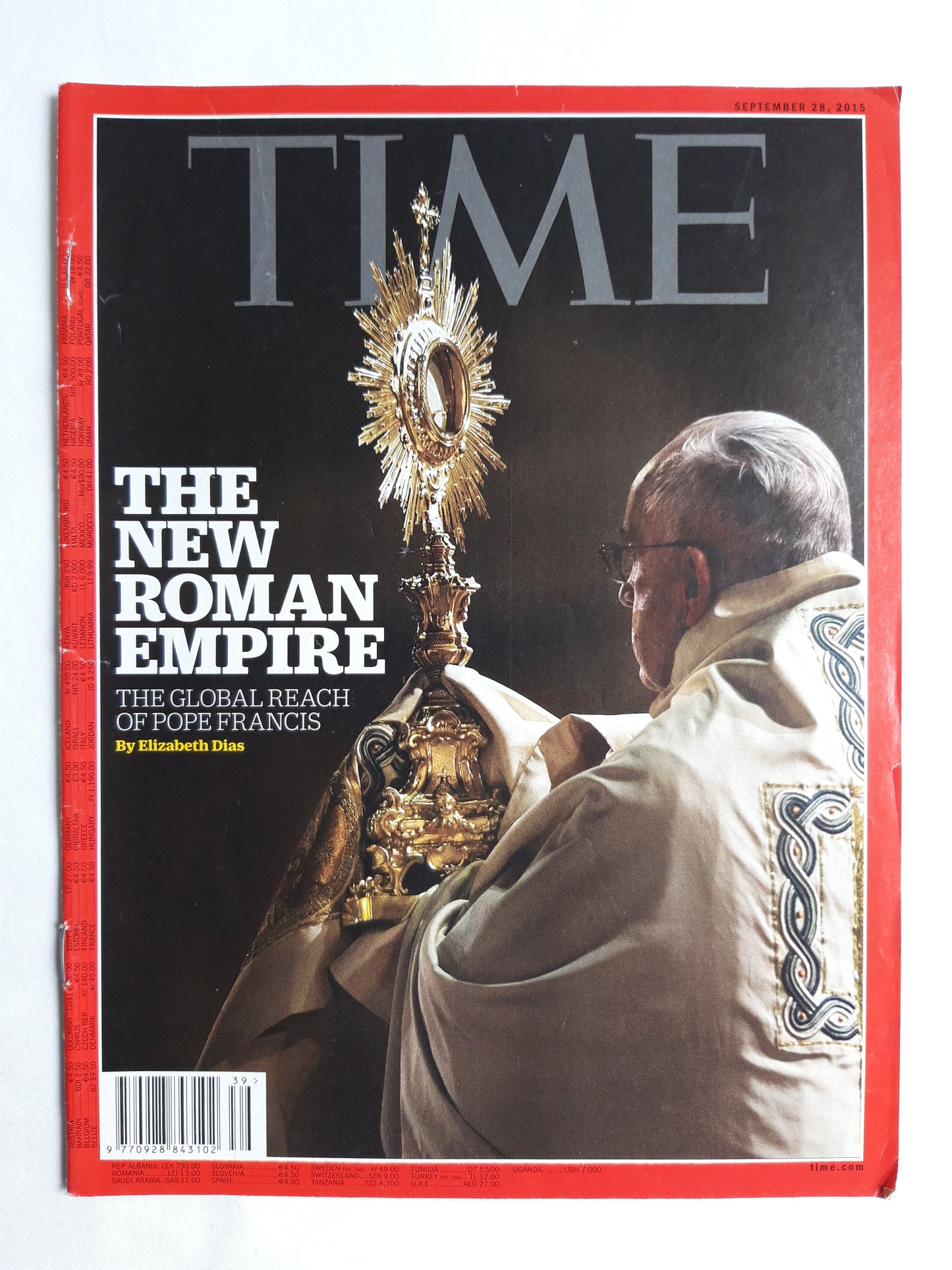 Time magazine The New Roman Empire The Global Reach of Pope Francis 28.09.2015 September 2015