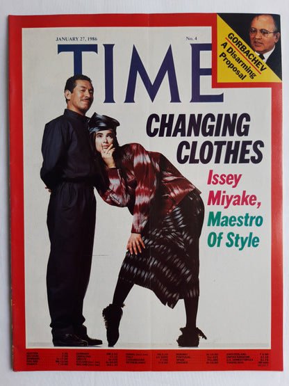 Time magazine Changing Clothes Issey Miyake Maestro Of Style Mikhail Gorbachev A Disarming Proposal 27.01.1986 Januar 1986 No.4