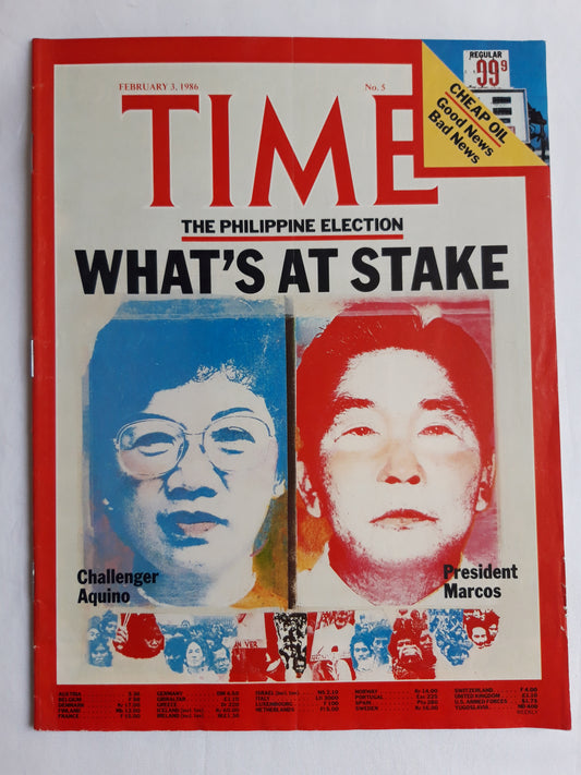 Time magazine The Philippine Election What´s At Stake Challenger Aquino President Marcos Cheap Oil Good News Bad News 03.02.1986 Februar 1986 No.5