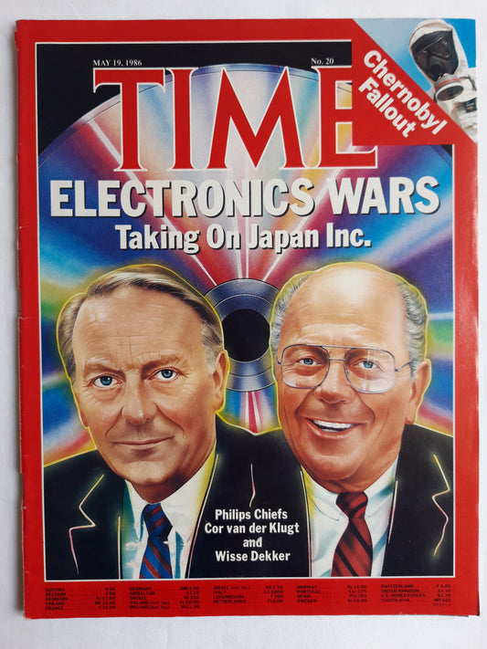 Time magazine Electronics Wars Taking On Japan Inc. Chernobyl Fallout Philips Chiefs Cor van der Klugt and Wisse Dekker 19.05.1986 Mai 1986 No.2019.05.1986 Mai 1986 No.20