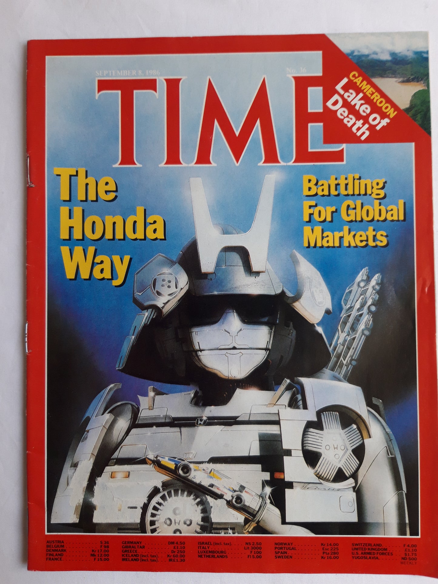 Time magazine The Honda Way Battling For Global Markets Cameroon Lake of Death 08.09.1986 September 1986 No.36