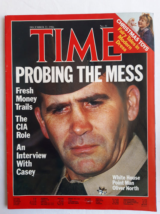 Time magazine Probing The Mess Fresh Money Trails The CIA Role An Interview With Casey White House Point Man Oliver North Christmas Toys Fairy Tales in Modern Dress 22.12.1986 Dezember 1986 No.51