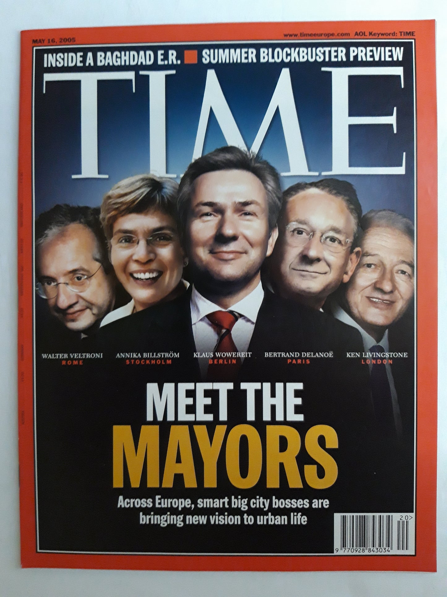 Time magazine Meet the Mayors Walter Veltroni Annika Billström Klaus Wowereit Bertrand Delanoё Ken Livingstone 16.05.2005 Mai 2005