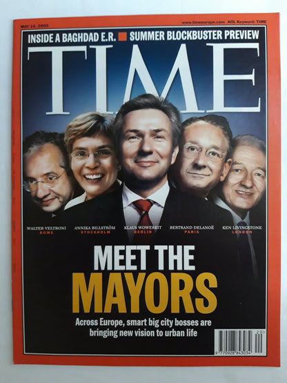 Time magazine Meet the Mayors Walter Veltroni Annika Billström Klaus Wowereit Bertrand Delanoё Ken Livingstone 16.05.2005 Mai 2005