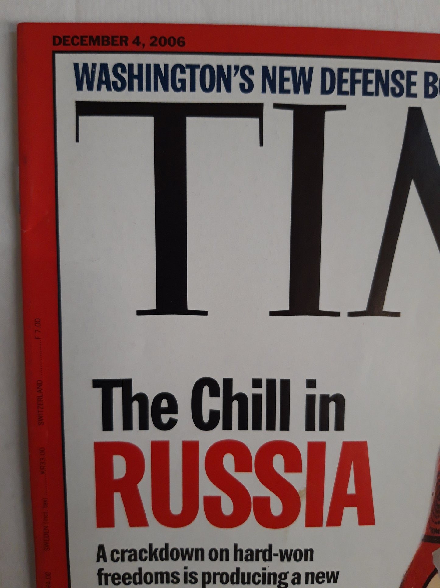 Time magazine The Chill in Russia hard-won freedom new generation of dissidents Kate Winslet 04.12.2006 Dezember 2006