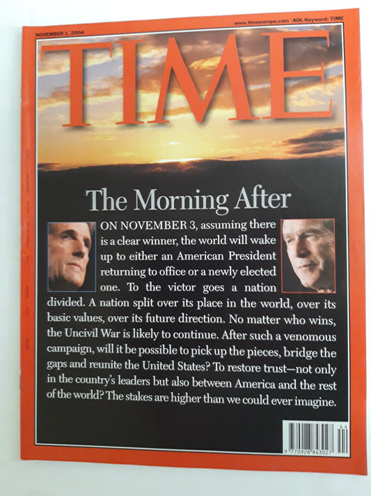 Time magazine The Morning After George W. Bush John Kerry 01.11.2004 November 2004