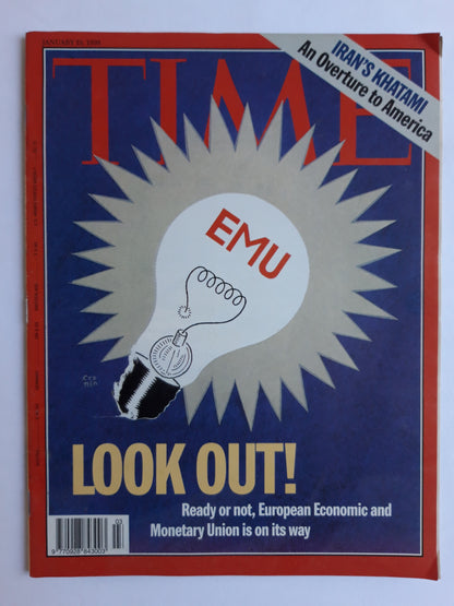 Time magazine EMU Look Out! Ready or not, European Economic and Monetary Union is on its way Iran`s Khatami An Overture to America 19.01.1998 Januar 1998