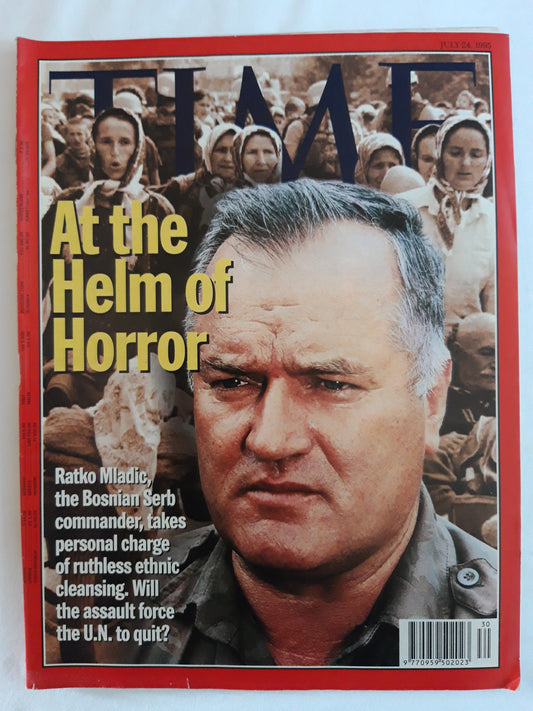 Time magazine At the Helm of Horror Ratko Mladic Bosnian Serb commander 24.07.1995 Juli 1995