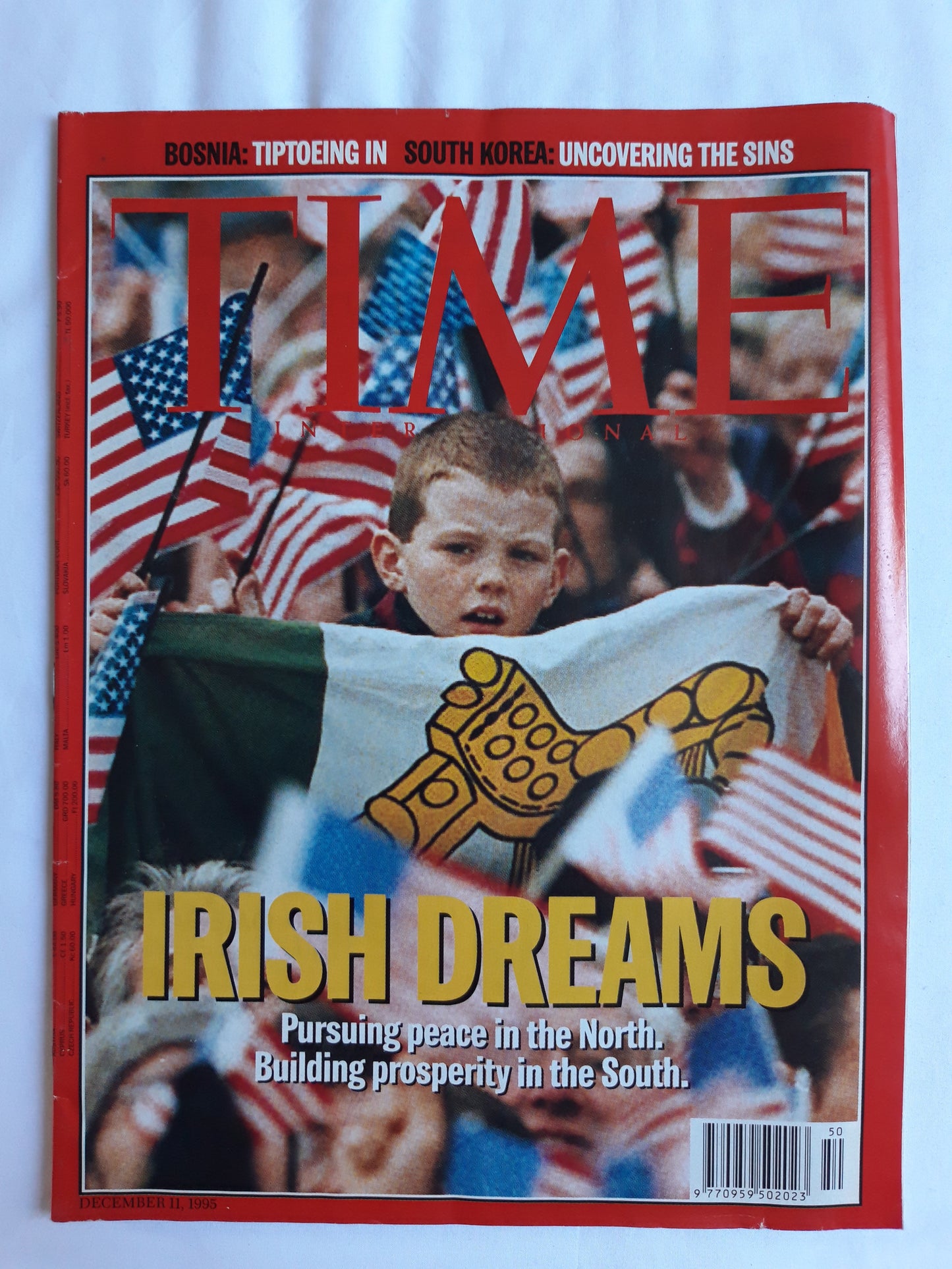 Time magazine Irish Dreams Pursuing peace in the North Bosnia Tiptoeing in South Korea Uncovering the Sins 11.12.1995 Dezember 1995