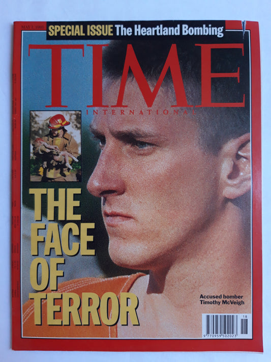 Time magazine The Face Of Terror Accused bomber Timothy McVeight Special Issue The Heartland Bombing 01.05.1995