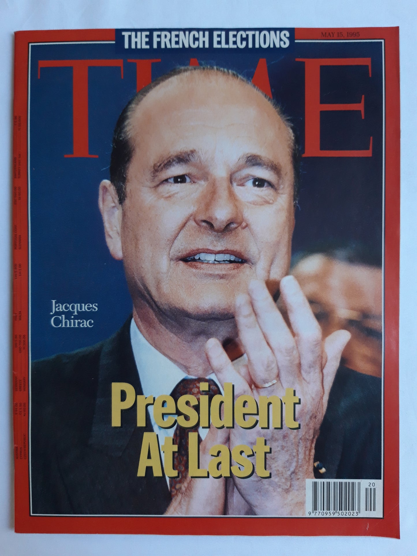 Time magazine Jacques Chirac President At Last The French Election 15.05.1995 Mai 1995