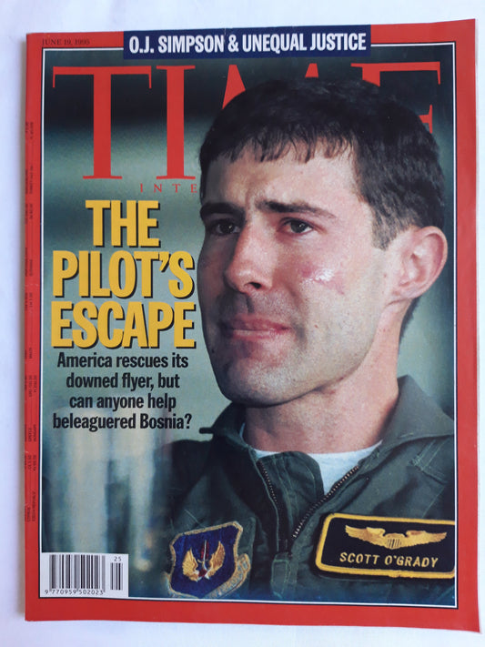Time magazine The Pilot`s Escape  Bosnia Scott O´Grady O.J.Simpson &Unequal Justice 19.06.1995 Juni 1995