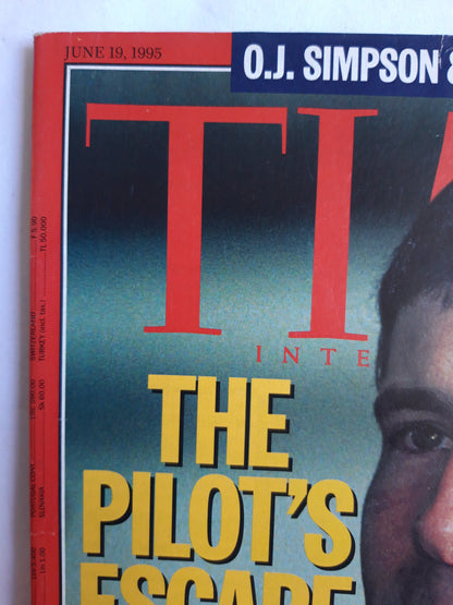 Time magazine The Pilot`s Escape  Bosnia Scott O´Grady O.J.Simpson &Unequal Justice 19.06.1995 Juni 1995