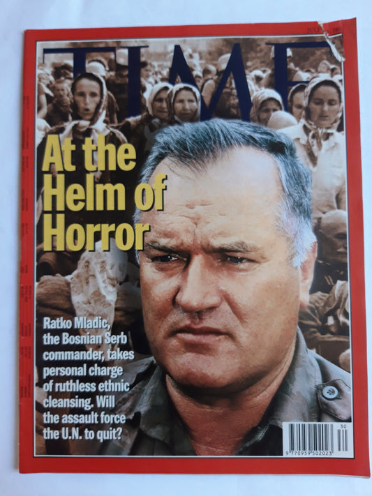 Time magazine At the Helm of Horror Ratko Mladic Bosnian Serb commander 24.07.1995 Juli 1995