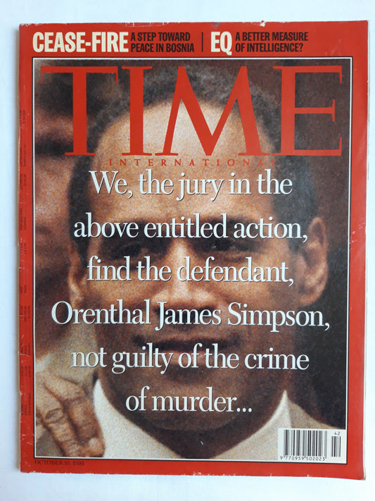 Time magazine Orenthal James Simpson Cease-Fire Peace in Bosnia EQ 16.10.1995 Oktober 1995