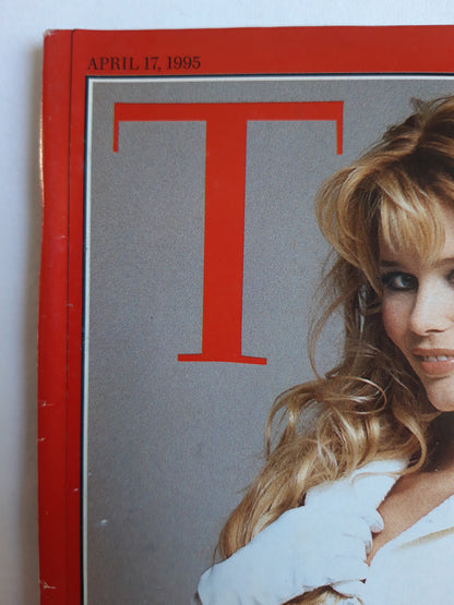 Time magazine Simply Beautiful Fashion returns to the classic Supermodel Claudia Schiffer World-Weary Uncle Sam 17.04.1995 April 1995