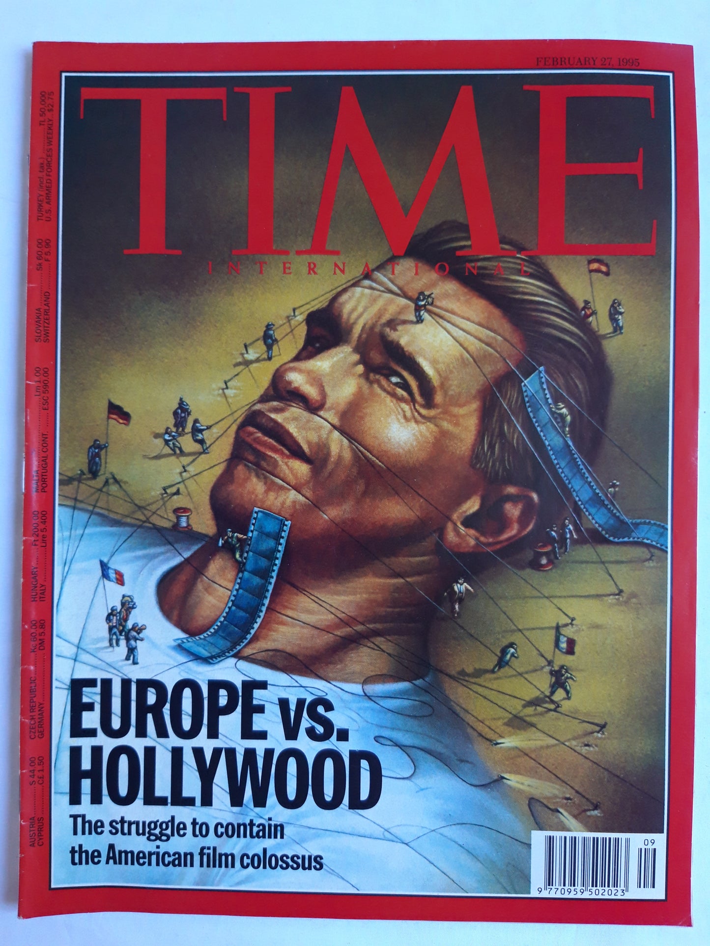Time magazine Europe vs. Hollywood The struggle to contain the American film colossus Arnold Schwarzenegger 27.02.1995 Februar 1995