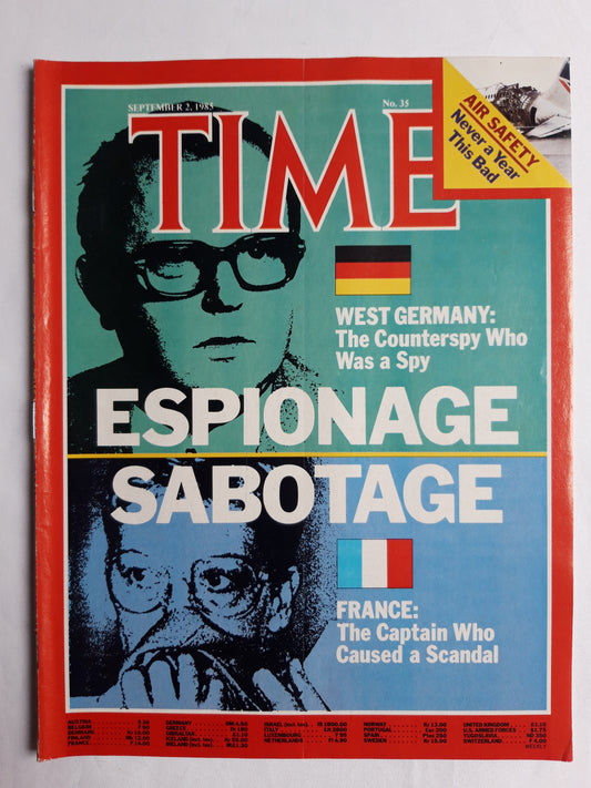 Time magazine Espionage Sabotage West Germany France Air Safety 02.09.1985 September 1985 No.35