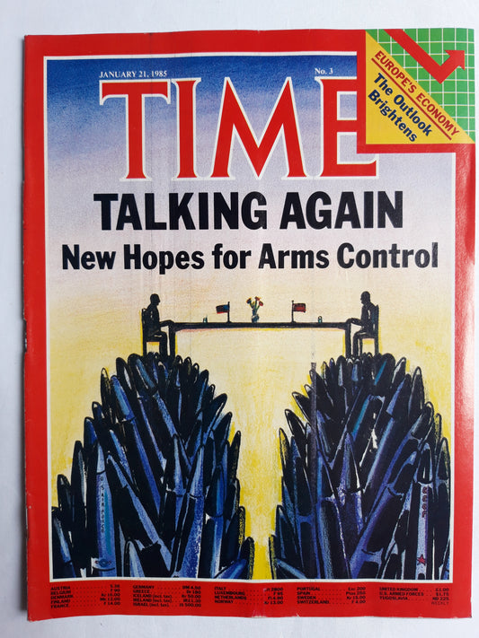 Time magazine Talking Again New Hopes for Arms Control Europe`s Economy The Outlook Brightens 21.01.1985 Januar 1985 No.3