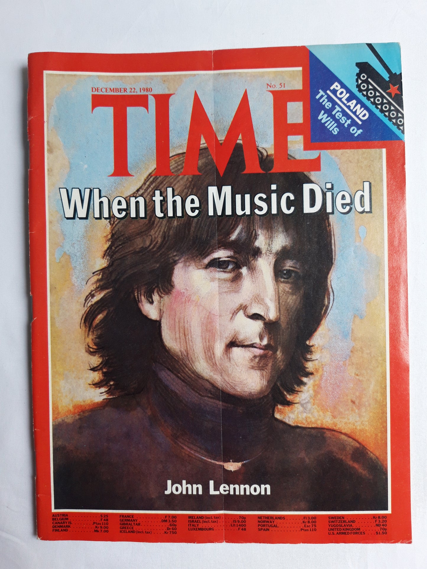 Time magazine When the Music Died John Lennon Poland The Test of Wills 22.12.1980 Dezember 1980