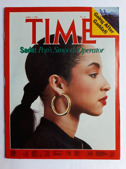 Time magazine Sade Pop`s Smooth Operator Going After Gaddafi 07.04.1986 April 1986