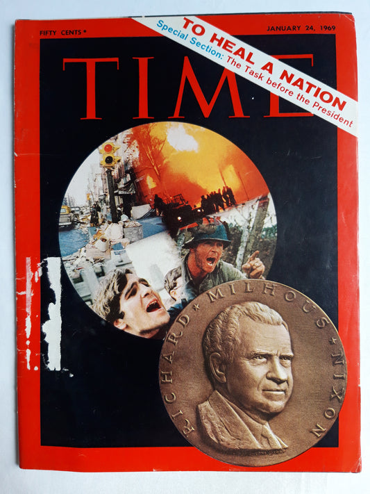 Time magazine To Heal a Nation Special Section: The Task before the President Richard Milhous Nixon 24.01.1969 Januar 1969 Fifty Cents