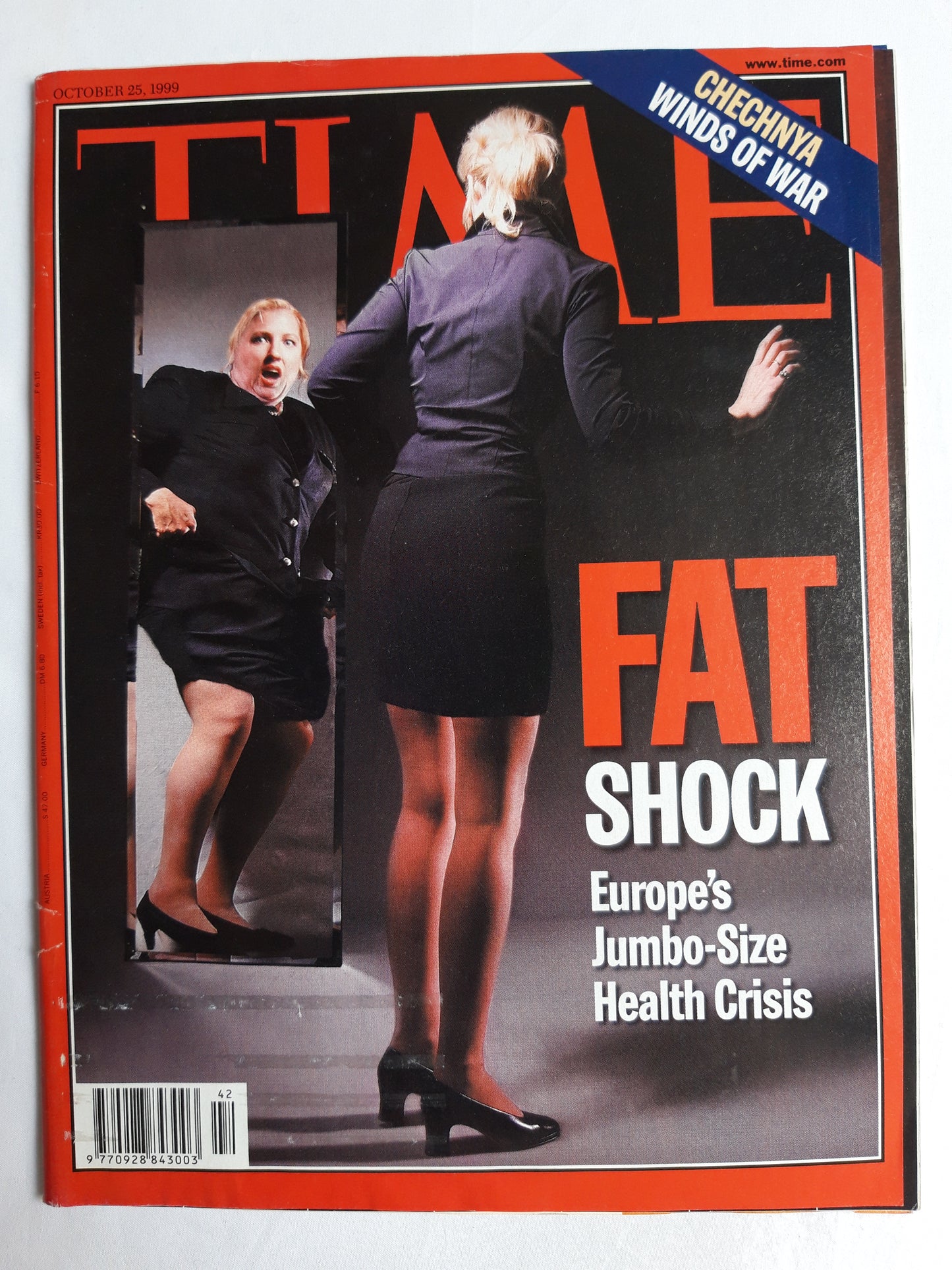 Time magazine Fat Shock Europe`s Jumbo-Size Health Crisis Chechnya Winds of war 25.10.1999 Oktober 1999