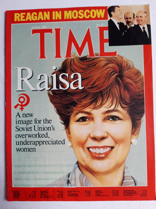 Time magazine Raisa Gorbacheva A new image of the Soviet Union Ronald Reagan in Moscow 06.06.1988 Juni 1988 No.23