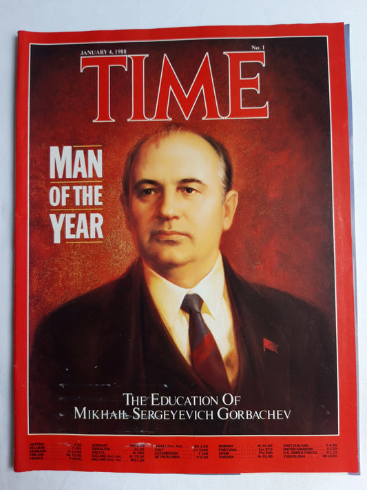 Time magazine Man of the Year The Education Of Mikhail Sergeyevich Gorbachev 04.01.1988 Januar 1988 No.1
