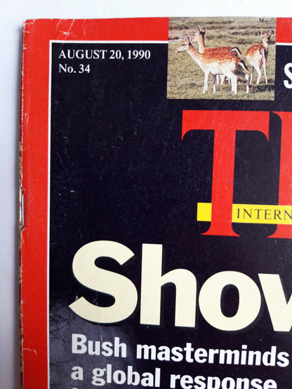 Time magazine Showdown Bush masterminds a global response to Saddam`s aggression Spain`s Environmental Treasure 20.08.1990 August 1990 No.34