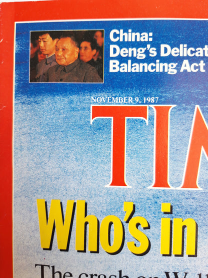 Time magazine Who`s in Charge? The crash on Wall Street spotlights America`s leadership crisis 09.11.1987 November 1987 No.45