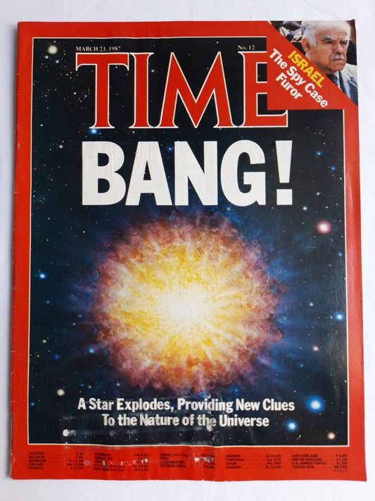 Time magazine BANG! A Star Explodes, Providing New Clues To the Nature of the Universe Israel The Spy Case Furor 23.03.1987 März 1987 No.12