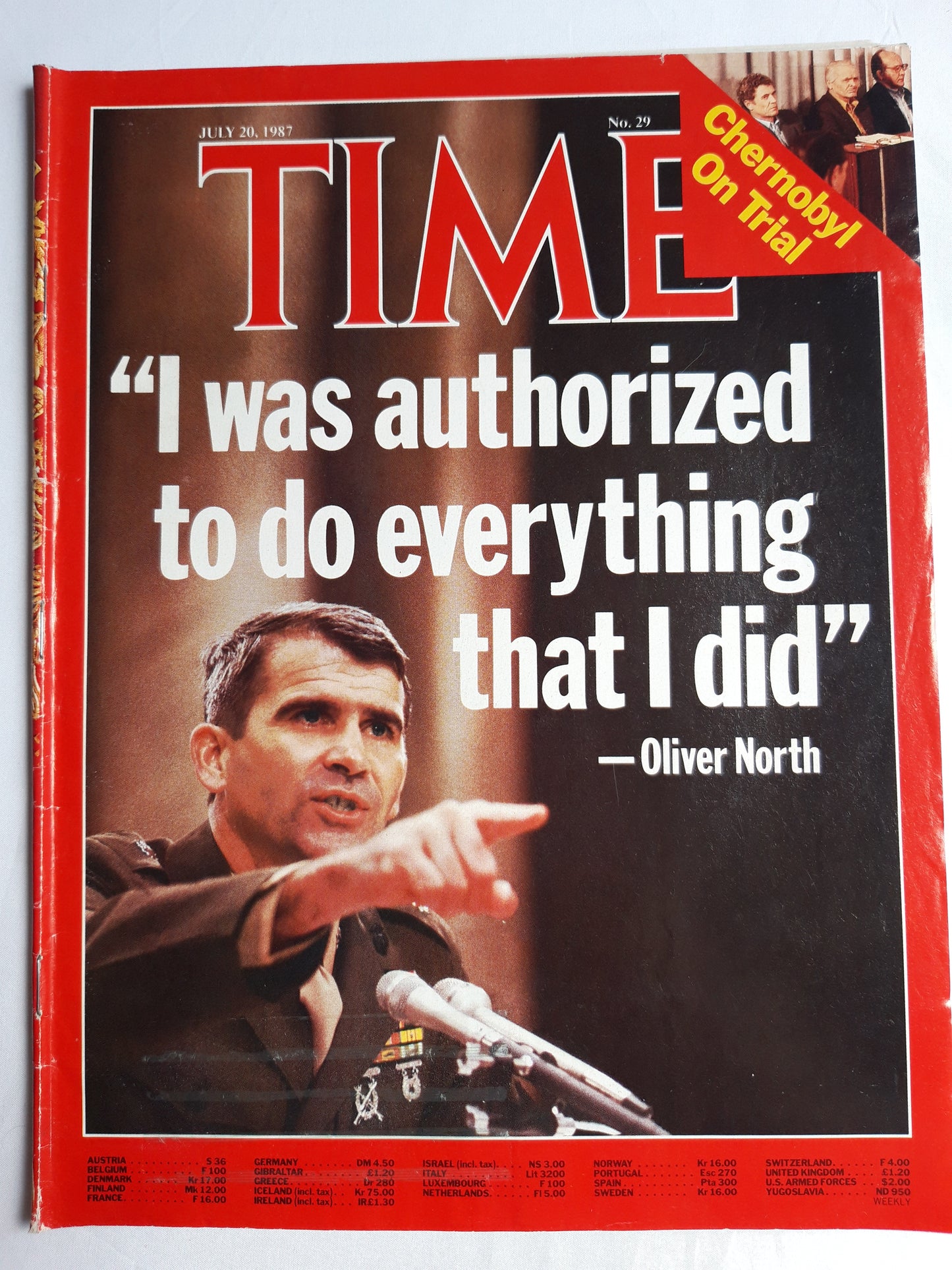 Time magazine I was authorized to do everything that I did Oliver North Chernobyl On Trial 20.07.1987 Juli 1987No.29